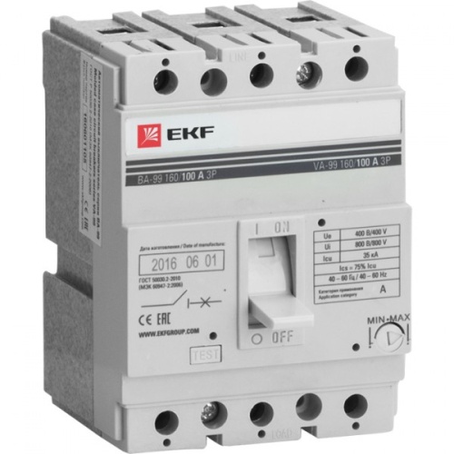Автоматический выключатель ВА-99 160/40А 3P 35кА EKF PROxima | код. mccb99-160-40 | EKF 